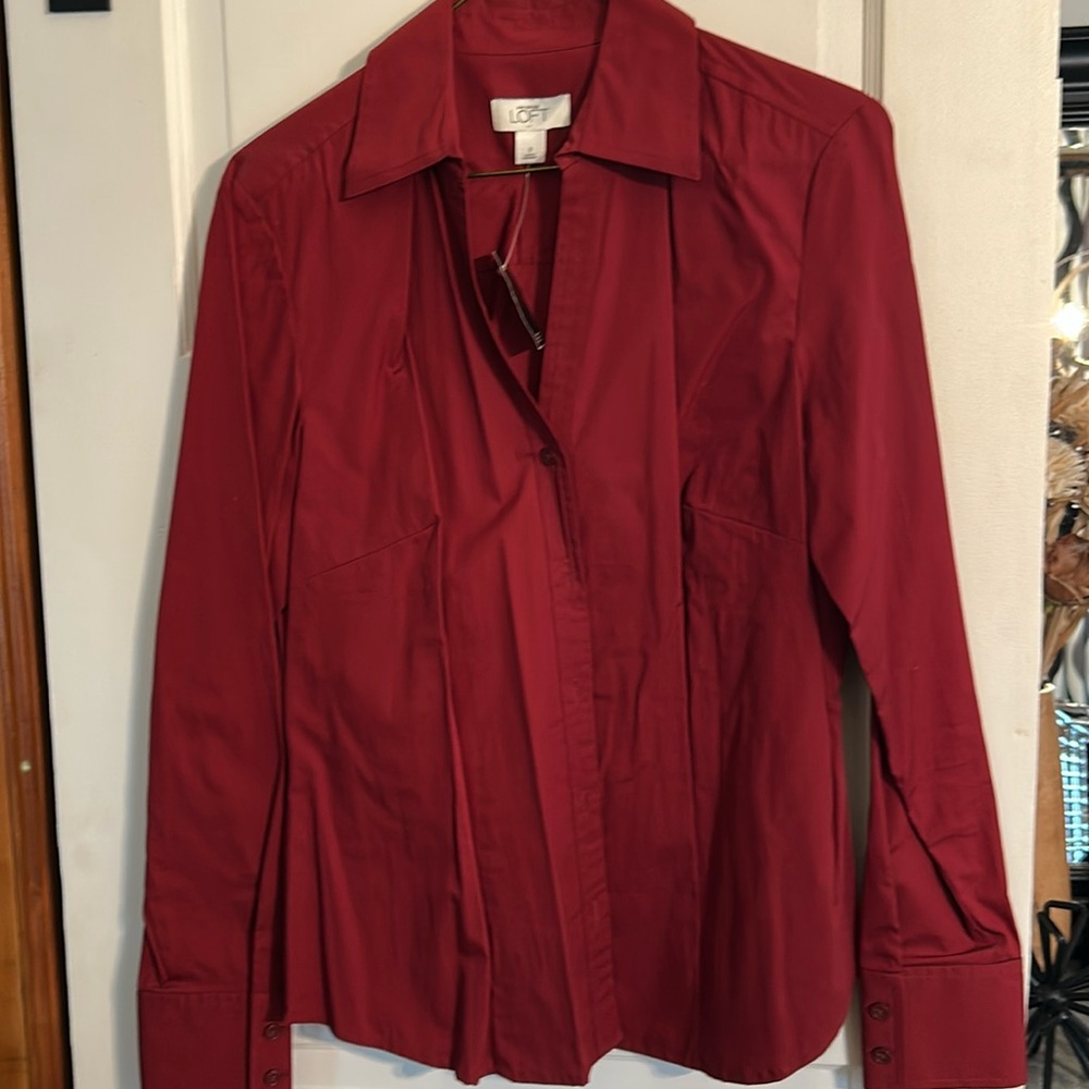 LOFT button up size 8 NWT